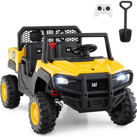 Set di 1 auto elettrica/veicolo utilitario per bambini 126 x 76 x 72 cm con telecomando e letto ribaltabile in PP giallo 200017527