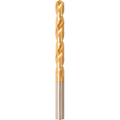 Torsione Trapano Con Coda Cilindrico, In Acciaio Rapido, Tipo N Din 338, Superficie Con Rivestimento Tin, H8 Ø: 5.10 Mm, Lunghezza. Totale 86 Millimetri
