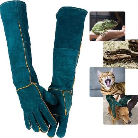 Anti-Morsure Gants de Manutention pour Animal, Sécurité Cuir Gants de Travail, Gants de Protection (1/5)