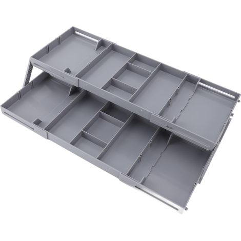 Drawer Organizer, Foldable and Expandable Plastic Storage Tray with Multi-Layer Design, for Cosmetics, Makeup, Jewelry, Office Supplies, Bathroom (1/5)