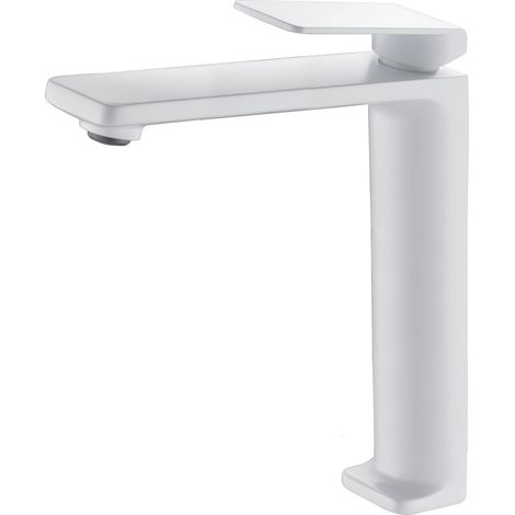 Imex - Grifo Monomando Lavabo Caño Alto Blanco Serie Fiyi