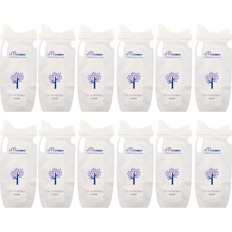 12 Einweg-Urinbeutel, 700 ml, auslaufsicher und faltbar, tragbares Unisex-Urinal