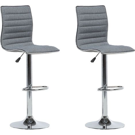 Set mit 2 Barstühlen LUCERNE drehbar Grau (1/5)