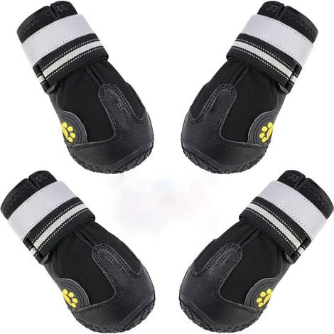 Chaussures imperméables pour chiots, protection noire pour pattes de petit chien, dimensions 16x16x7 cm, résistantes à l'eau et à la boue (1/5)