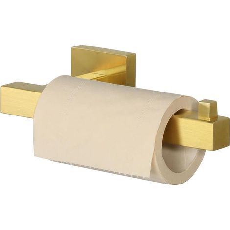 Porte Rouleau Papier Toilette, Longeur 18 CM, Papier Toilette Mural pour Salle de Bain/Cuisine, en Acier Inoxydable SUS 304, Antirouille et Pratique, Couleur Or (Carré) (1/5)