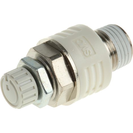Silencieux pneumatique SMC Séries ASN2, R 1/8 Mâle, Fileté, en Laiton 1.5MPa ( Prix pour 1 )