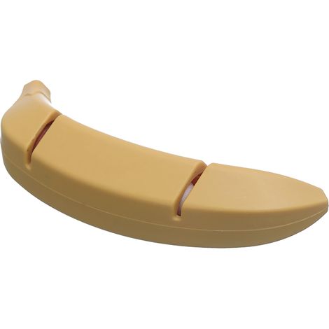 Affûteur de couteaux à 2 pistes pour couteaux de cuisine, outil d'affûtage de lames, design banane, jaune standard (1/5)