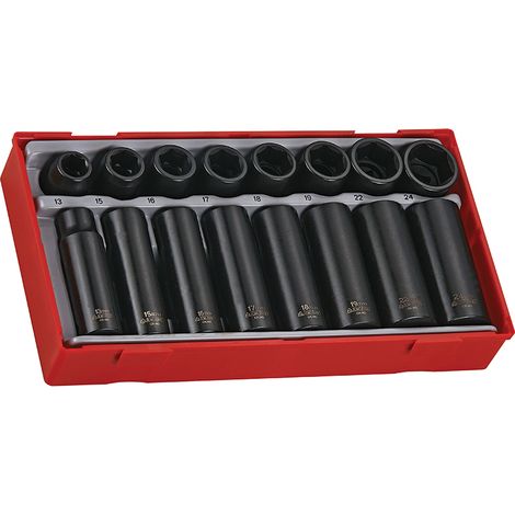 Teng TT9116 TT9116 Regular/Deep Impact Socket Set, 16 Piece- 1/2in Drive TENTT9116