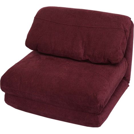 Fauteuil-lit HWC-E68, Canapé-lit Fauteuil fonctionnel Fauteuil pliant Fauteuil relax, tissu/textile bordeaux (1/5)
