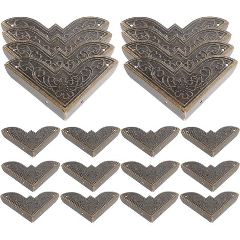 20 protège-coins décoratifs, métal/bois, pour boîtes en bois (1/5)