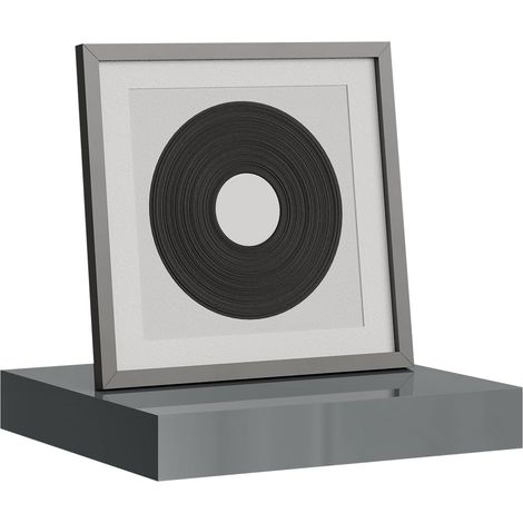 WOLTU Estante de pared con soporte metálico invisible, gris brillante 25x22,9x3,8 cm (1/5)