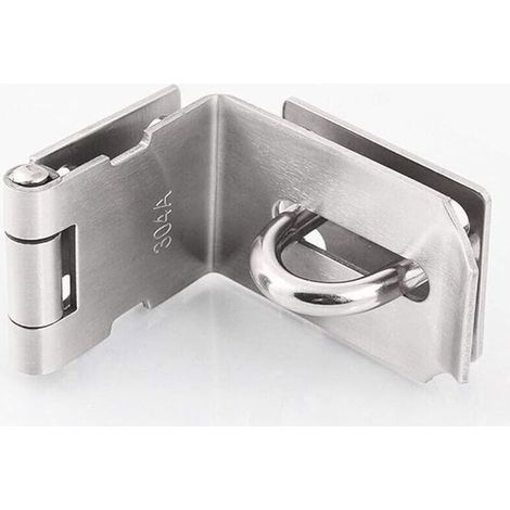 Ahlsen Boucles de loquet de porte à angle droit en acier inoxydable à 90 degrés,verrou coulissant,cadenas à cadenas lourd, loquet de porte à angle droit à 90 degrés, verrou de porte haute sécurité. (1/5)