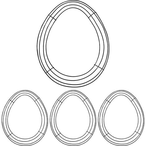 Cadre pour Couronne de Pâques Fournitures Décoratives de Fête de Pâques 4 Pièces Cadre en Fil de Fer de Couronne Pour Maison Bureau École Jardin Porte d'Entrée Ferme Patio Balcon (1/5)