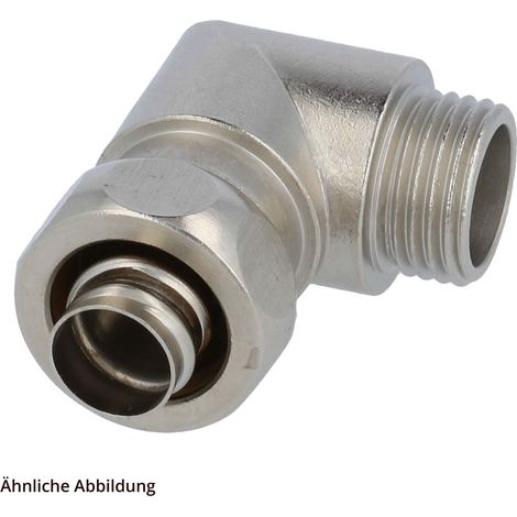 FLEXA USW-P Metallverschraubung 90 Grad Winkel Gewinde PG9x1,41 für Schlauch-Außendurchmesser 14,0mm für Schlauch-Innendurchmesser 11,0mm - 1 Stück (1/3)
