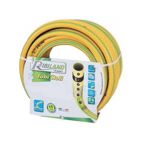 Ribimex – Tuyau d'arrosage 25m 15mm – 4 couches PVC anti-UV – Pression maximale 30 bars – Antivrille bidirectionnel (1/6)