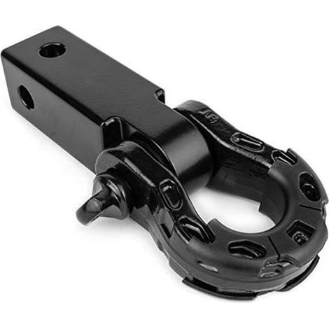 Grillete de aluminio reforzado para enganche de remolque, pasador de barra de remolque, aisladores y anillos de regalo incluidos, color negro. (1/2)