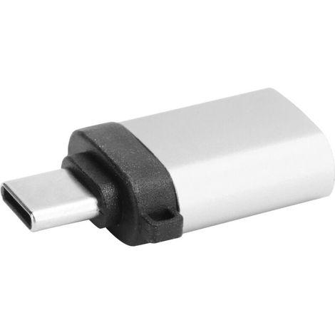 USB Typ-C Buchse auf USB 3.0 Stecker Adapter, drehbarer Anschluss für schnelles Laden und Hochgeschwindigkeitsübertragung (Silber)