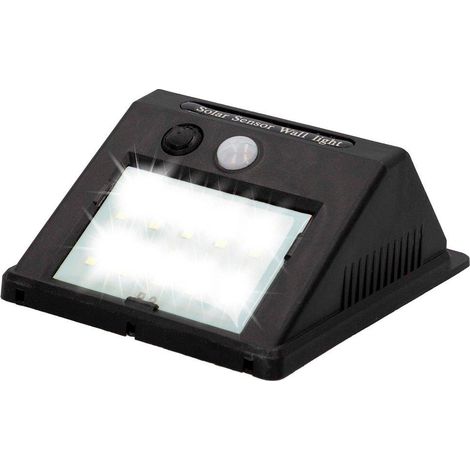 Aktive Applique Solare 8 LED Nera Design Quadrato (1/3)