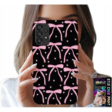 Hülle für Samsung Galaxy A53 5G - schwarz-rosa Schleifen (1/5)