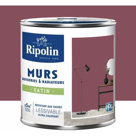 Peinture Murs, Boiseries, Radiateurs RIPOLIN Satin Rose mazurka 0,5 L (1/3)