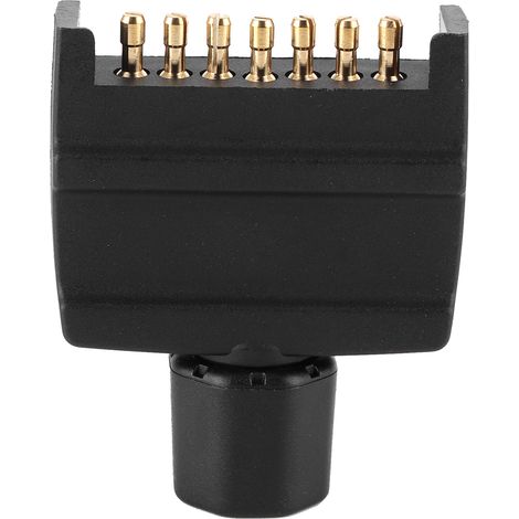 Adaptateur de prise de remorque mâle plate à 7 broches, noir, pour véhicules utilitaires, camping-cars, voitures et bateaux (1/5)