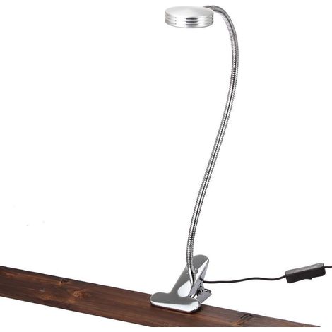 Elegant and flexible 3W LED bedside lamp - For bed and desk - Silver (1/5)