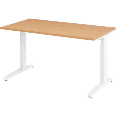 bümö Schreibtisch Serie-XB Rechteck: 140 x 80 cm Buche Weiß (1/5)
