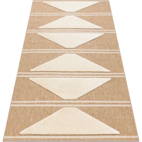 Tappeto SPARK 0698A beige / crema - Geometrico, Triangoli, sisal, strutturale beige 200x290 cm