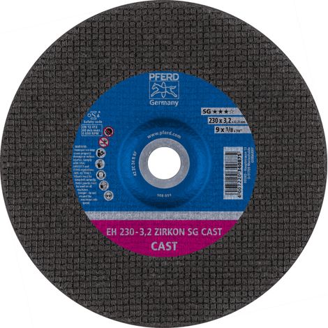 PFERD TOOLS Trennscheibe EH 230x3,2x22,23 mm gekröpft ZIRKON Leistungslinie SG CAST für Guss 25 Stk