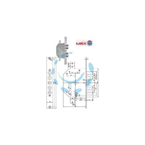 SERRATURA TRIPLICE INFILARE SCROCCO DOPPIA MAPPA BLINDATE REV. 2151MRX - mm.60 (2151MRX-01N)