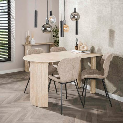 Table murale 4 pers. céramique effet travertin 140 cm ASCOLI