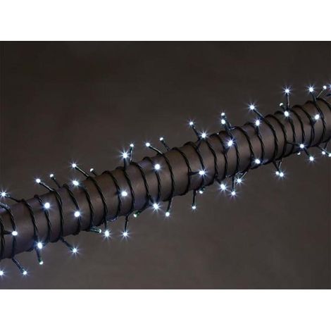 LUNA LED - 12 m - 160 lampade bianche - filo verde - modulatore - 24 V (1/4)