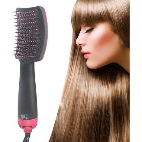 Peigne à air chaud multifonctionnel fer à lisser sèche-cheveux 2 en 1 3 vitesses (1/4)