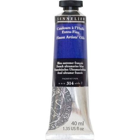 Couleurs à l'huile - Sennelier - French Bleu Outremer - 40ml - Pigments naturels - Finition satinée