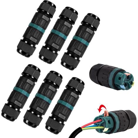 Raccord de Câble Étanche IP68 Extérieur, Domino Électrique 3 Fils Lot de 6 Compatible avec Câble 9 à 12mm (1/5)