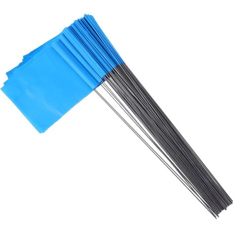 Lot De 100 Drapeaux De Marquage Bleus Piquets En Fil D'Acier Drapeaux De Repérage Pour Chantier Jardin Et Irrigation Signalisation Sol Pour Sécurité Et Localisation (1/5)