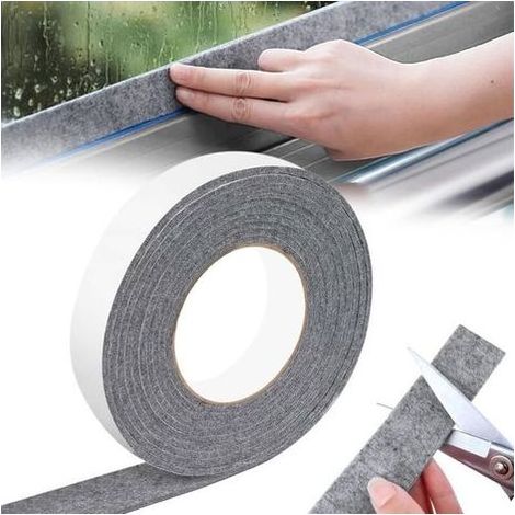 3 cm x 4 m Bandes Absorbantes de Condensation pour Fenêtre Feutrine Autocollante Bande Anti Condensation Patins en Feutre Bandes Anti-Condensation pour Fenêtres Absorbeur D'Humidité, Gris (1/5)