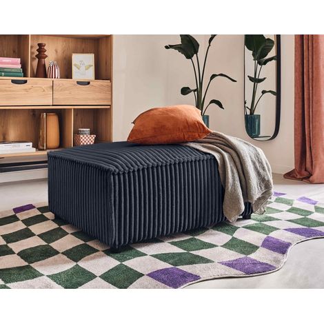 Stella - pouf - aus grob geripptem cord - marineblau (1/5)