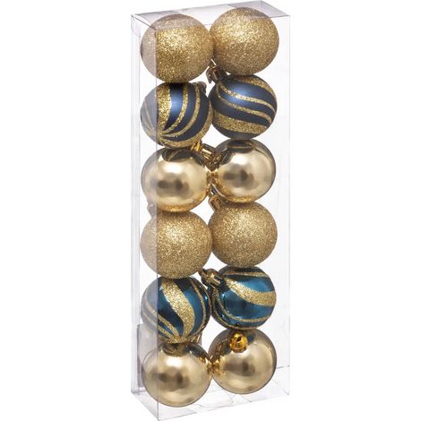 Weihnachtskugeln, mehrfarbig, Ø 4 cm, 12er-Set