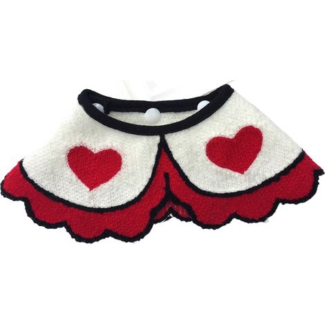 1 Bavoir pour chien et chat, collier ajustable, motif cœur rouge L, en laine, pour usage quotidien et fêtes (1/5)
