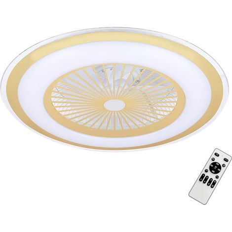 Ventilatore da soffitto rotondo Ø60cm oro/bianco LED 48W colore variabile telecomando ZEPHYR Milagro (1/5)