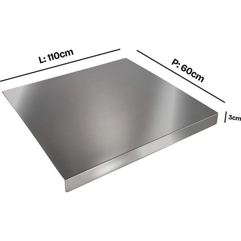 ZOIMANIA - Tagliere Spianatoia con Tarocco - Inox - Cucina - Profondità 60 - Dimensione Tagliere: L 110 x P 60 x 3