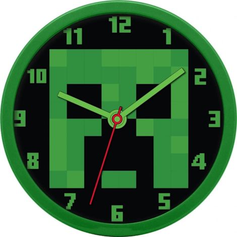 25x25cm Green Pixel Style Wall Clock Digital Game-Inspired Wall Clock for Home Decor (1/5)