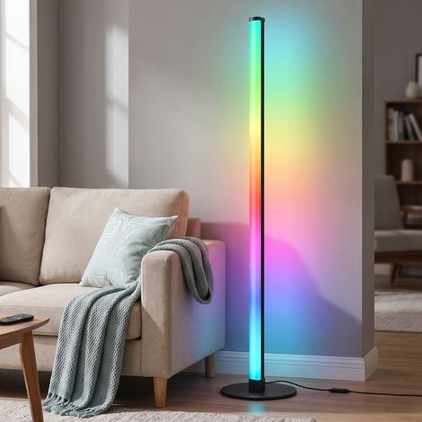 Lampadaire sur Pied Salon Lampe d'Ambiance LED RGB avec Contrôle APP et Mode Musique 18 x 18 x 139,4 cm Noir (1/5)
