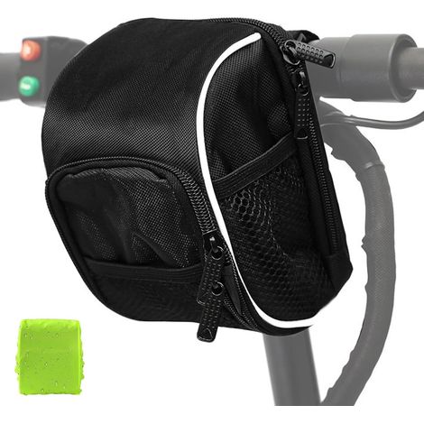bolsa para manillar de bicicleta, bolsa para patinete eléctrico de 1,5 L con funda impermeable para bicicletas, patinetes, vehículos eléctricos, cesta delantera para bicicleta (1/5)