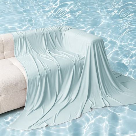 Couverture rafraîchissante - 200 x 153 cm - Couverture d'été - Couverture auto-rafraîchissante, idéale pour dormir, au lit, sur le canapé et en voyage. (1/5)