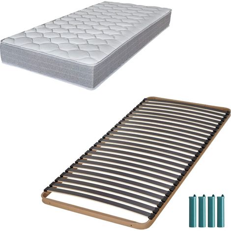 Matelas mousse + Sommier métal C224 90x190 Madere - Hauteur 24 cm - Soutien ferme (1/5)