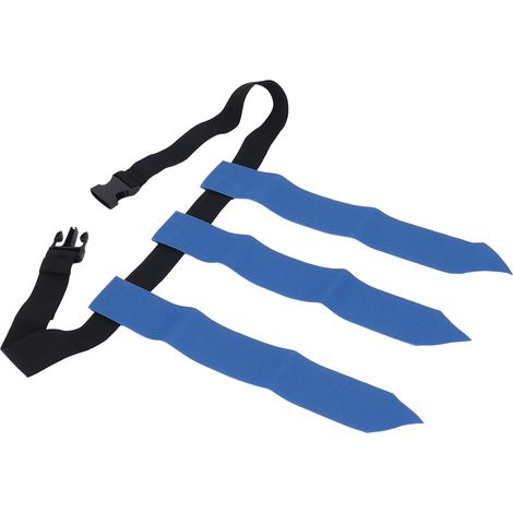 Ceinture de flag football ajustable pour sports de plein air, 1 ceinture, 3 drapeaux, pour enfants, jeunes et adultes, entraînement, jeux et activités (bleu). (1/5)