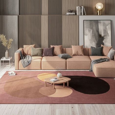 Tapis en laine Bambee - Tapis en laine - 340x240cm, Rectangular - 100% Laine vierge - Tufté main - Violet clair