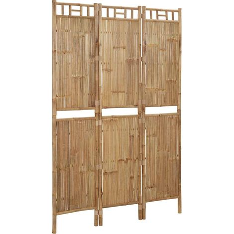 Paravent Cloison de séparation 3 panneaux, Pour Jardin, Balcon, Terrasse Bambou 120x180 cm OIB2946E (1/5)
